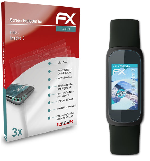 atFoliX FX-ActiFleX Displayschutzfolie für Fitbit Inspire 3