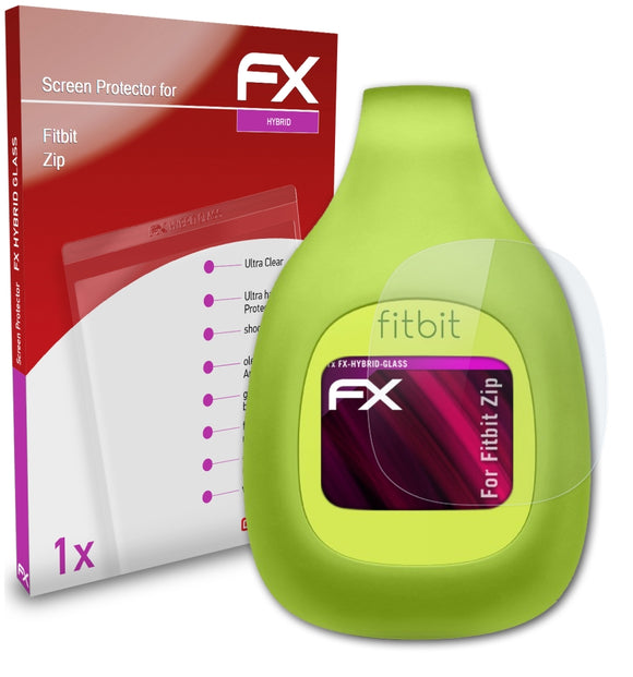 atFoliX FX-Hybrid-Glass Panzerglasfolie für Fitbit Zip