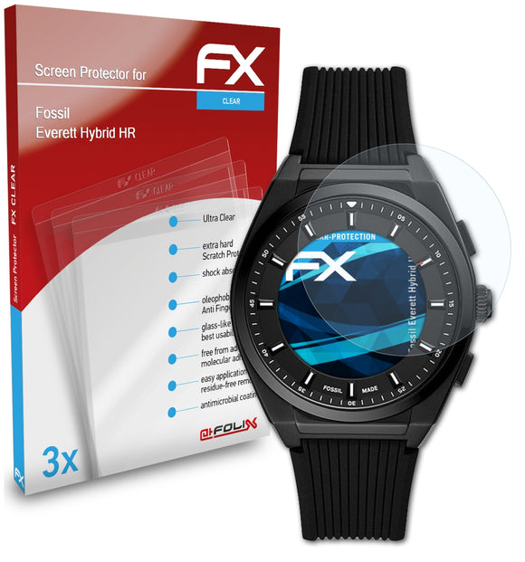 atFoliX FX-Clear Schutzfolie für Fossil Everett Hybrid HR
