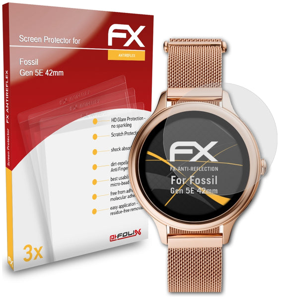 atFoliX FX-Antireflex Displayschutzfolie für Fossil Gen 5E (42mm)