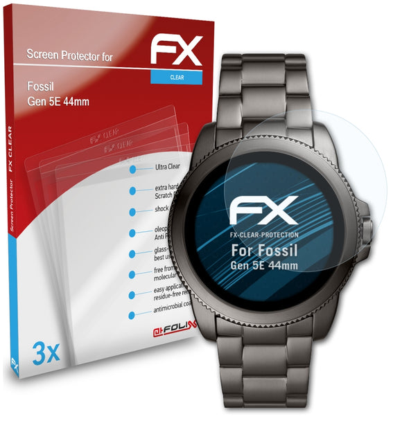 atFoliX FX-Clear Schutzfolie für Fossil Gen 5E (44mm)
