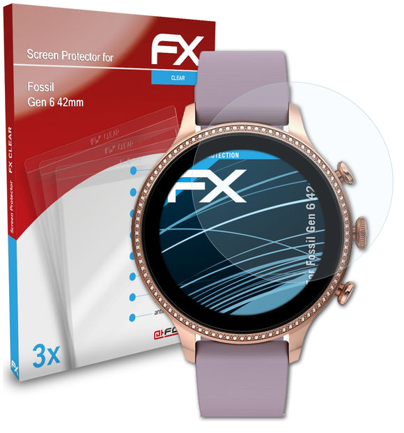 atFoliX FX-Clear Schutzfolie für Fossil Gen 6 (42mm)