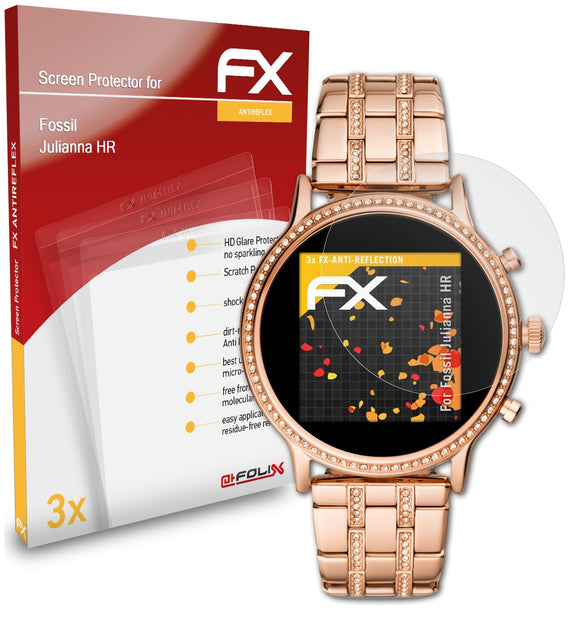 atFoliX FX-Antireflex Displayschutzfolie für Fossil Julianna HR