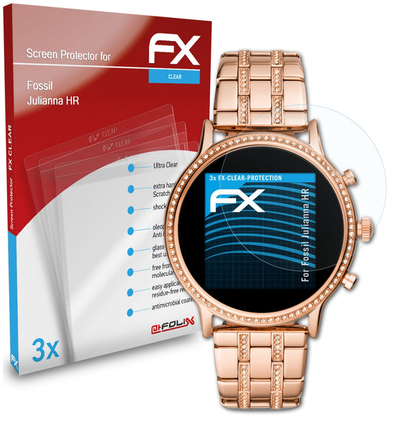 atFoliX FX-Clear Schutzfolie für Fossil Julianna HR
