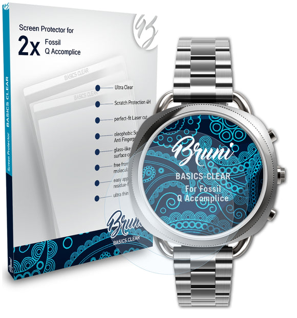 Bruni Basics-Clear Displayschutzfolie für Fossil Q Accomplice