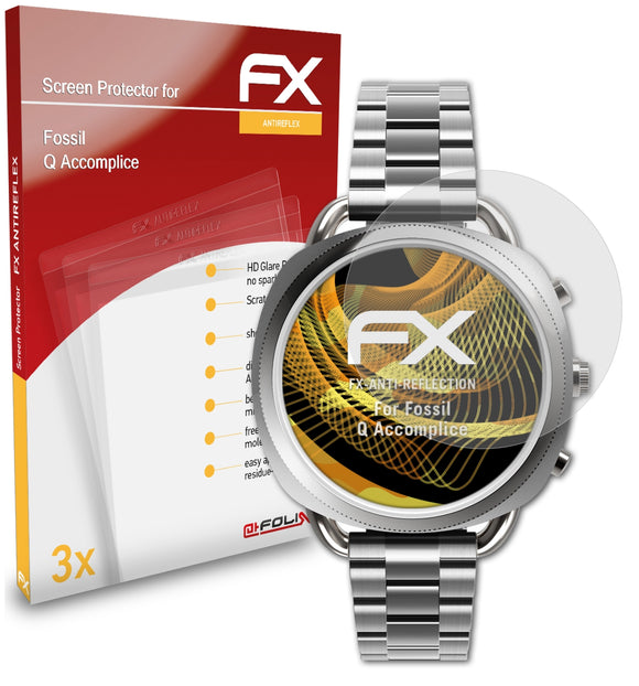 atFoliX FX-Antireflex Displayschutzfolie für Fossil Q Accomplice