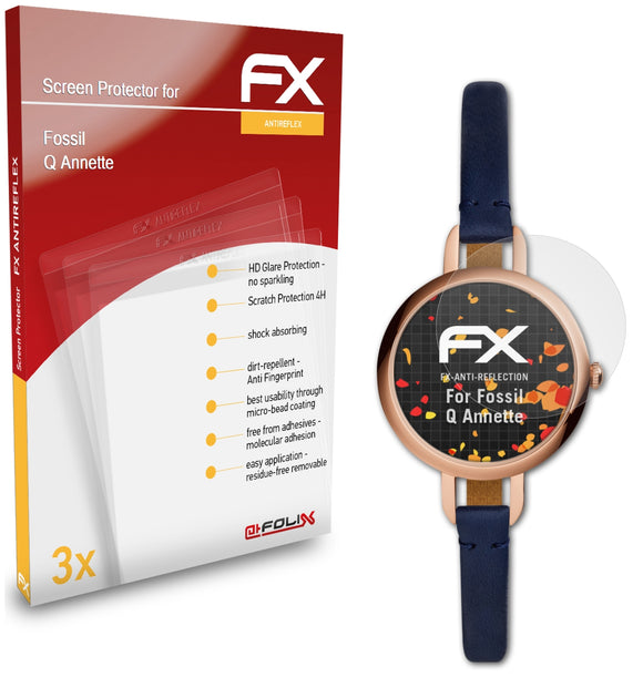 atFoliX FX-Antireflex Displayschutzfolie für Fossil Q Annette