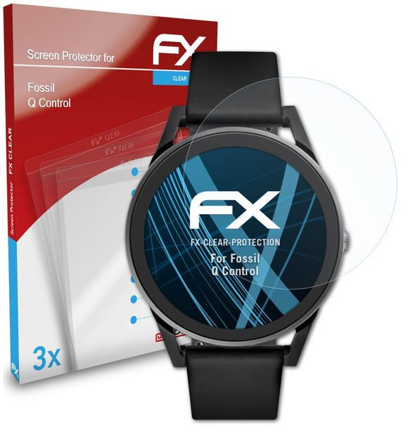 atFoliX FX-Clear Schutzfolie für Fossil Q Control