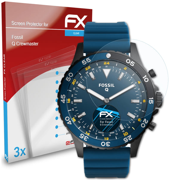 atFoliX FX-Clear Schutzfolie für Fossil Q Crewmaster