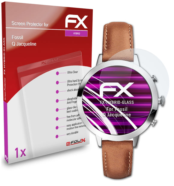 atFoliX FX-Hybrid-Glass Panzerglasfolie für Fossil Q Jacqueline