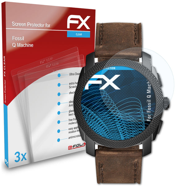 atFoliX FX-Clear Schutzfolie für Fossil Q Machine