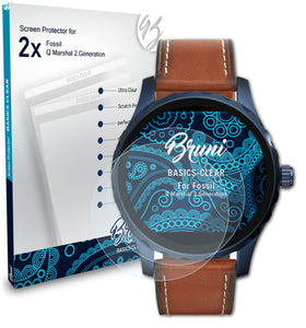 Bruni Basics-Clear Displayschutzfolie für Fossil Q Marshal (2.Generation)