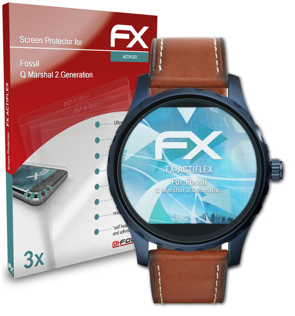 atFoliX FX-ActiFleX Displayschutzfolie für Fossil Q Marshal (2.Generation)