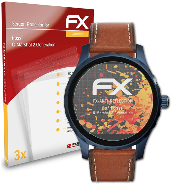 atFoliX FX-Antireflex Displayschutzfolie für Fossil Q Marshal (2.Generation)