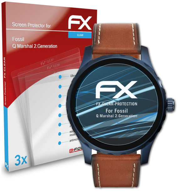 atFoliX FX-Clear Schutzfolie für Fossil Q Marshal (2.Generation)