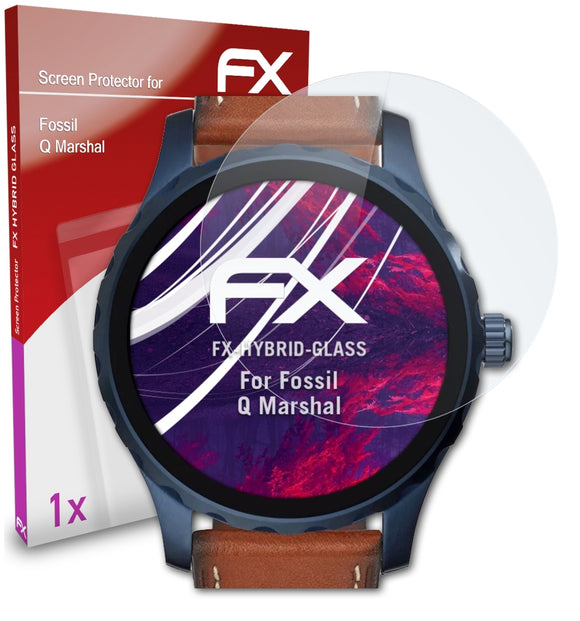 atFoliX FX-Hybrid-Glass Panzerglasfolie für Fossil Q Marshal
