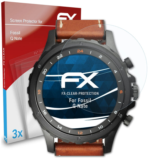 atFoliX FX-Clear Schutzfolie für Fossil Q Nate