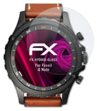 Glasfolie atFoliX kompatibel mit Fossil Q Nate, 9H Hybrid-Glass FX