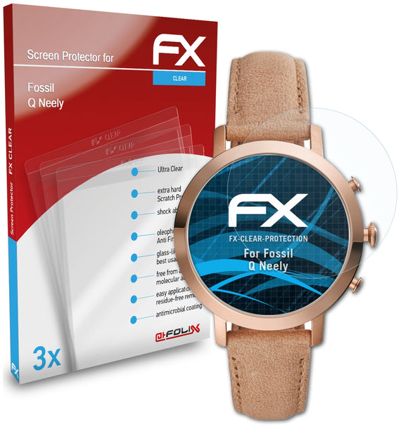 atFoliX FX-Clear Schutzfolie für Fossil Q Neely