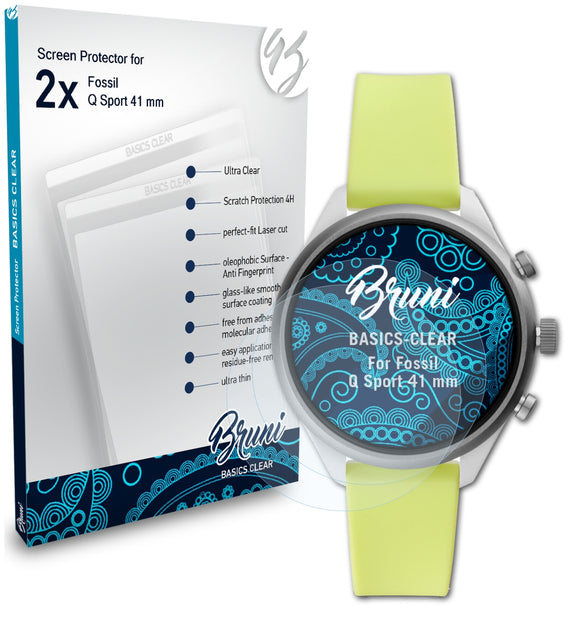 Bruni Basics-Clear Displayschutzfolie für Fossil Q Sport (41 mm)