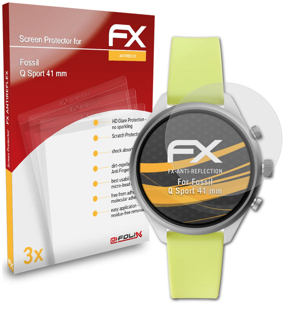 atFoliX FX-Antireflex Displayschutzfolie für Fossil Q Sport (41 mm)
