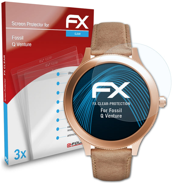 atFoliX FX-Clear Schutzfolie für Fossil Q Venture