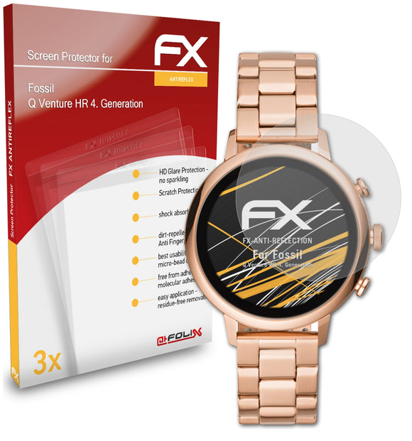 atFoliX FX-Antireflex Displayschutzfolie für Fossil Q Venture HR (4. Generation)
