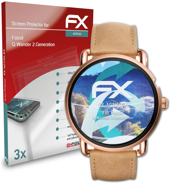 atFoliX FX-ActiFleX Displayschutzfolie für Fossil Q Wander (2.Generation)