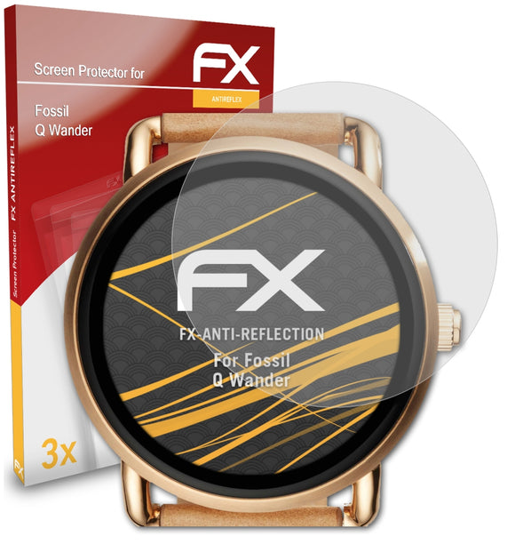atFoliX FX-Antireflex Displayschutzfolie für Fossil Q Wander