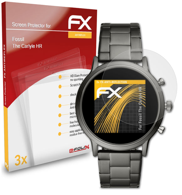 atFoliX FX-Antireflex Displayschutzfolie für Fossil The Carlyle HR