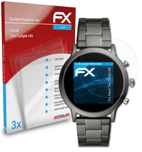 atFoliX FX-Clear Schutzfolie für Fossil The Carlyle HR