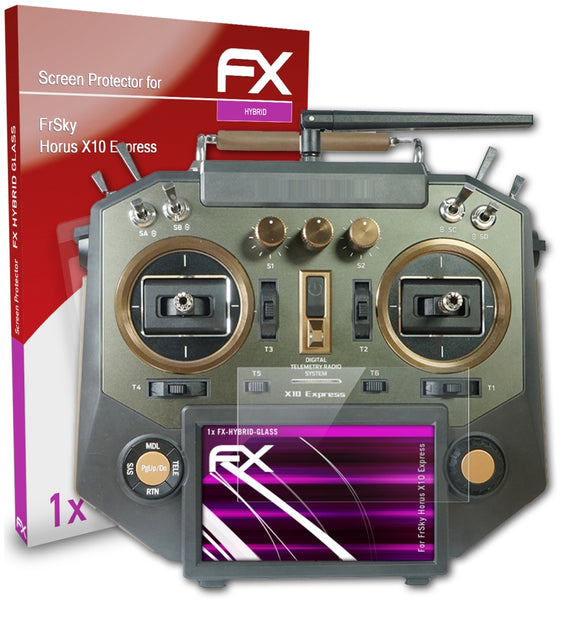 atFoliX FX-Hybrid-Glass Panzerglasfolie für FrSky Horus X10 Express