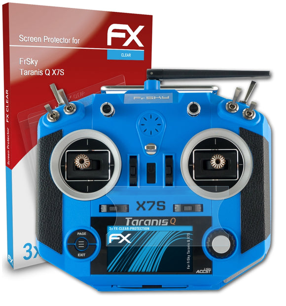 atFoliX FX-Clear Schutzfolie für FrSky Taranis Q X7S