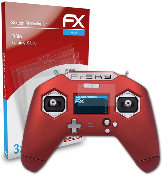 atFoliX FX-Clear Schutzfolie für FrSky Taranis X-Lite