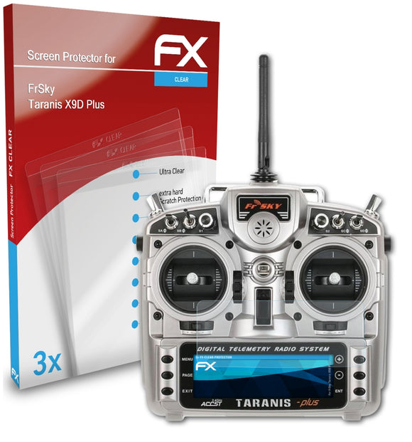 atFoliX FX-Clear Schutzfolie für FrSky Taranis X9D Plus
