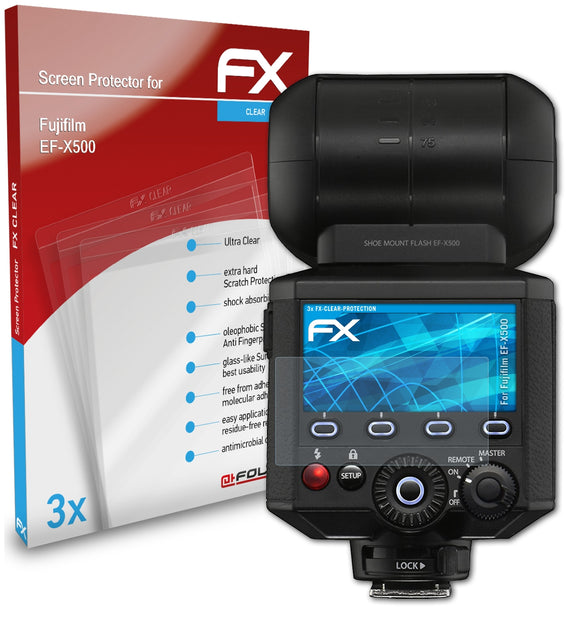 atFoliX FX-Clear Schutzfolie für Fujifilm EF-X500
