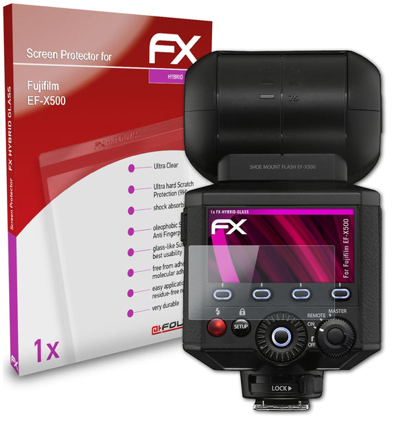 atFoliX FX-Hybrid-Glass Panzerglasfolie für Fujifilm EF-X500