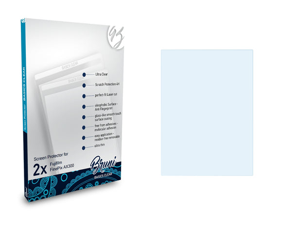 Bruni Basics-Clear Displayschutzfolie für Fujifilm FinePix AX300