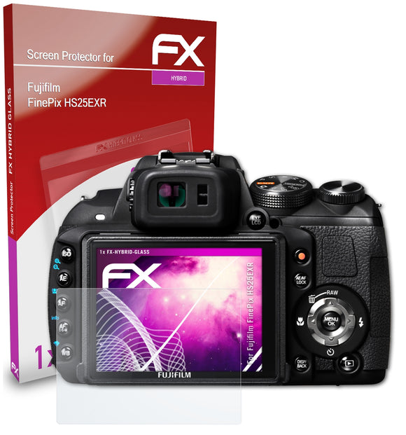 atFoliX FX-Hybrid-Glass Panzerglasfolie für Fujifilm FinePix HS25EXR