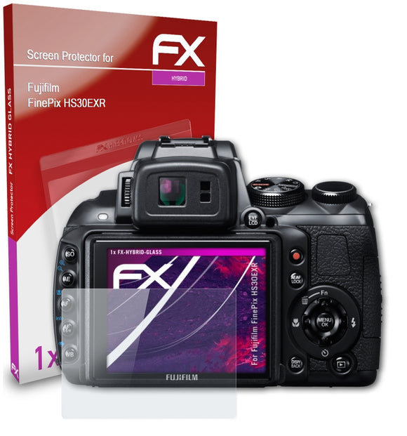 atFoliX FX-Hybrid-Glass Panzerglasfolie für Fujifilm FinePix HS30EXR