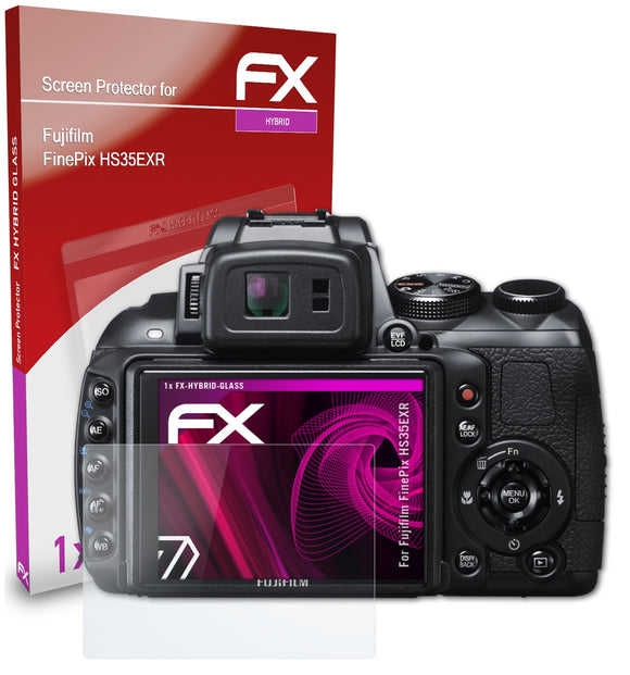 atFoliX FX-Hybrid-Glass Panzerglasfolie für Fujifilm FinePix HS35EXR