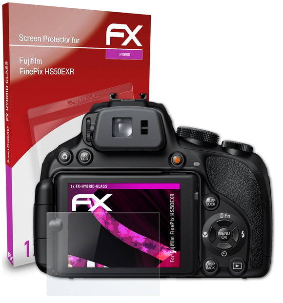 atFoliX FX-Hybrid-Glass Panzerglasfolie für Fujifilm FinePix HS50EXR
