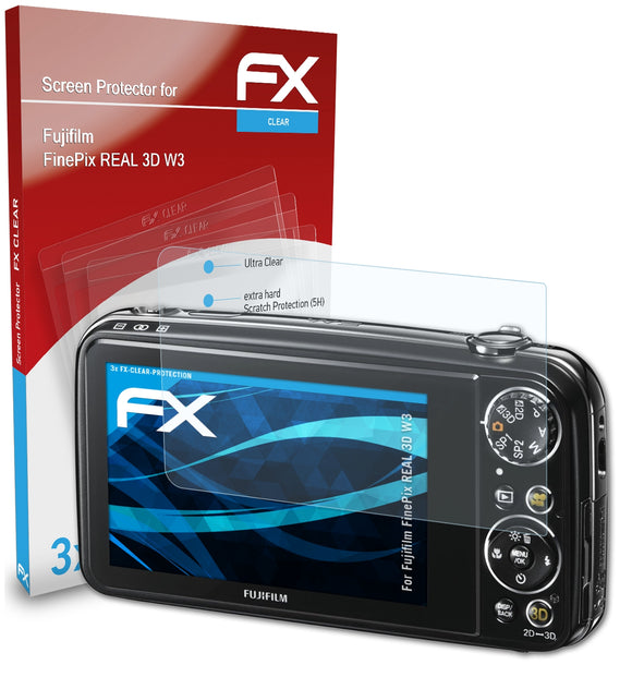 atFoliX FX-Clear Schutzfolie für Fujifilm FinePix REAL 3D W3