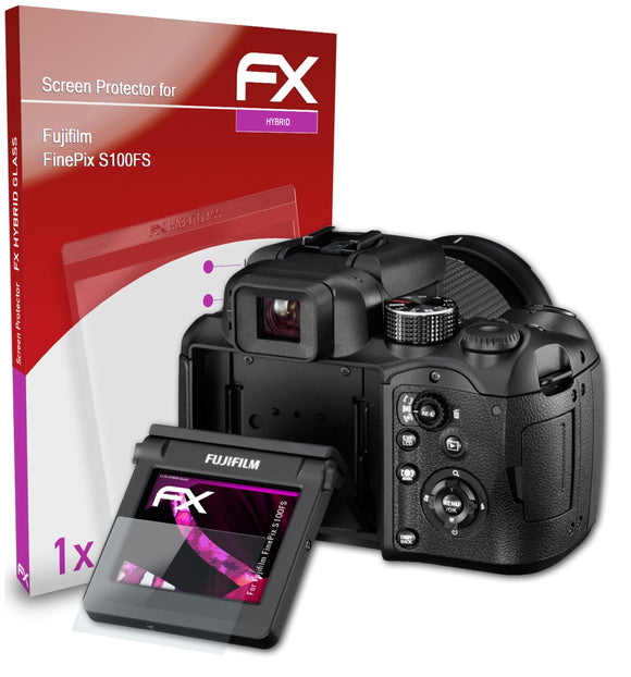atFoliX FX-Hybrid-Glass Panzerglasfolie für Fujifilm FinePix S100FS