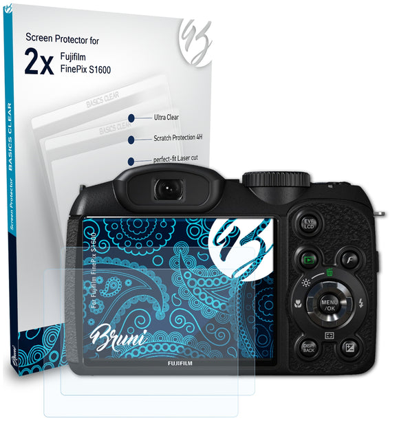Bruni Basics-Clear Displayschutzfolie für Fujifilm FinePix S1600