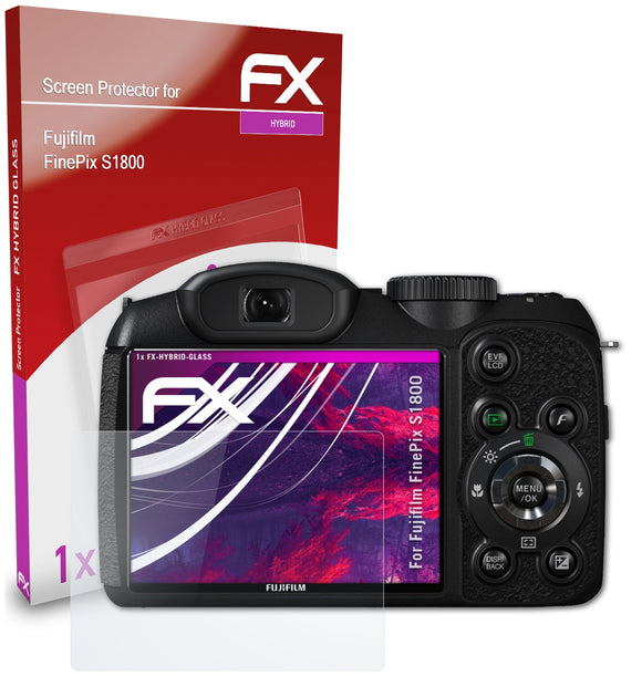 atFoliX FX-Hybrid-Glass Panzerglasfolie für Fujifilm FinePix S1800