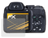 Panzerfolie atFoliX kompatibel mit Fujifilm FinePix S2000HD, entspiegelnde und stoßdämpfende FX (3X)