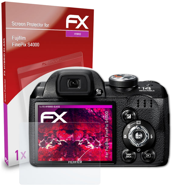 atFoliX FX-Hybrid-Glass Panzerglasfolie für Fujifilm FinePix S4000