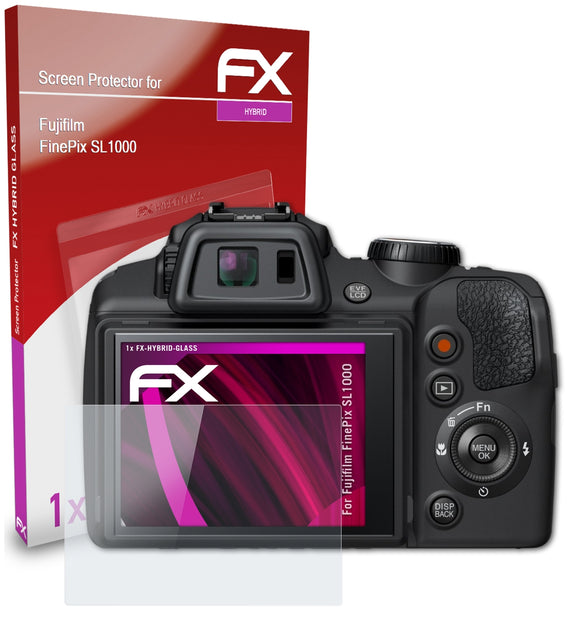 atFoliX FX-Hybrid-Glass Panzerglasfolie für Fujifilm FinePix SL1000