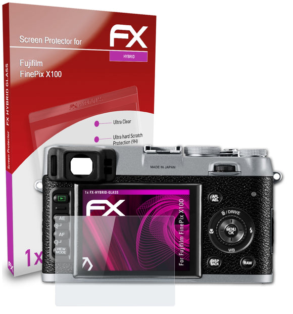 atFoliX FX-Hybrid-Glass Panzerglasfolie für Fujifilm FinePix X100